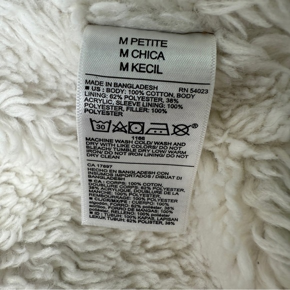 Old Navy Sherpa-Lined Non-Stretch Jean Utility Shacket For Women Petite Medium - Picture 6 of 13